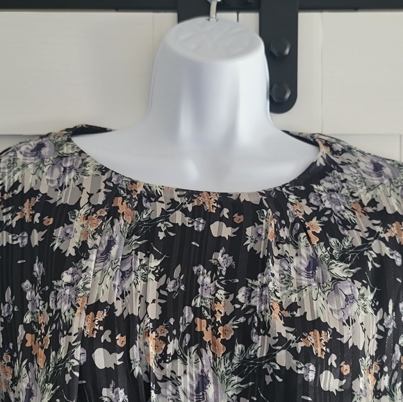 Lulu's Black Floral Print Skater Mini Dress | Size XL - Picture 5 of 11